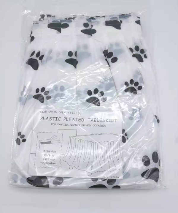 Themed Plastic Table Skirt, Dog Paws