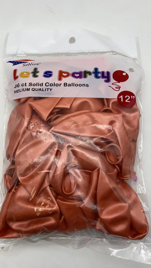 12" Latex Balloons 36pcs,  rose gold