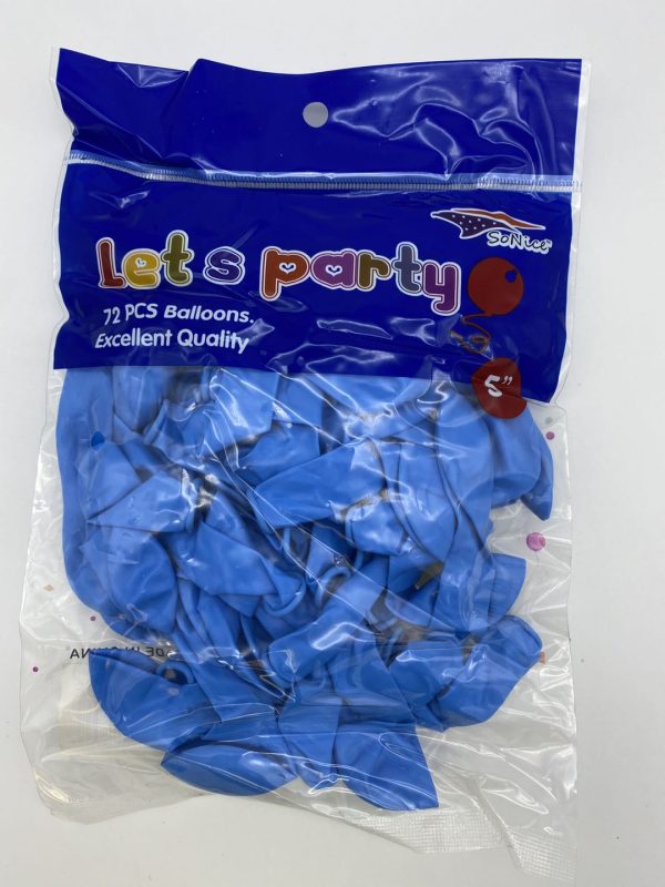 5″ Latex Balloons 72pcs, light blue