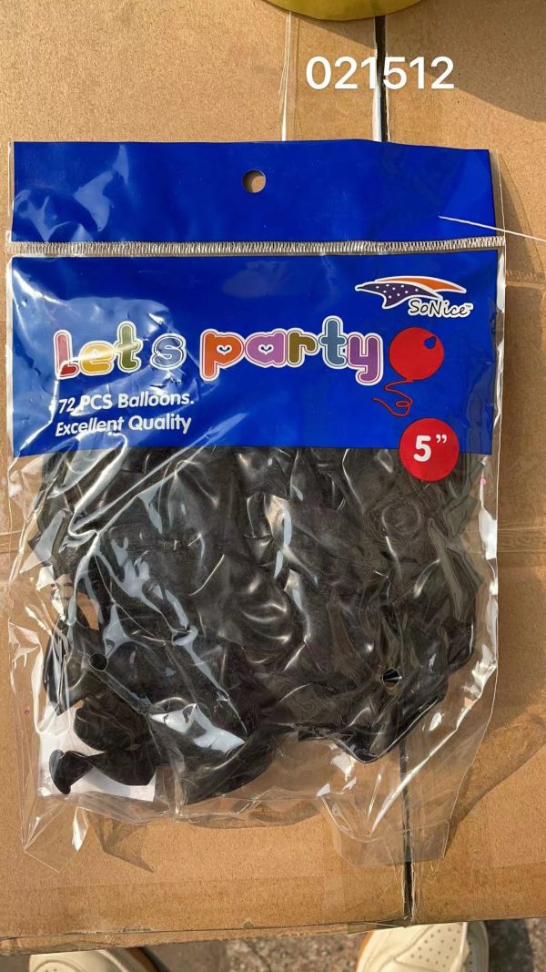 5″ Latex Balloons 72pcs, black