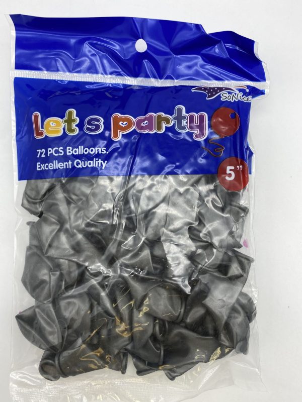 5″ Latex Balloons 72pcs, silver