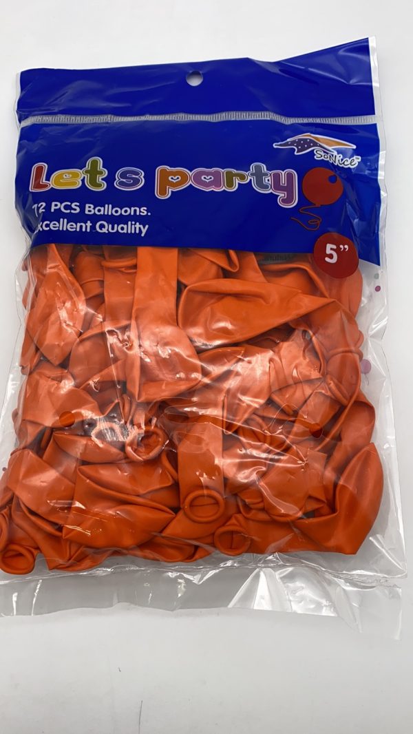 5″ Latex Balloons 72pcs, orange