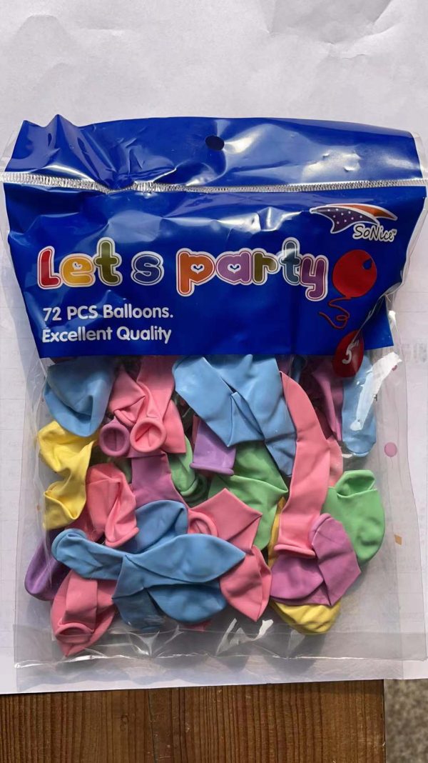 5″ Latex Balloons 72pcs, pastel mix