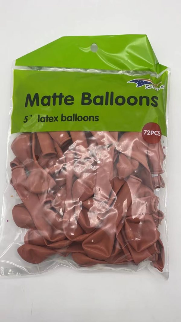 5″ Latex Balloons 72pcs, matte pink