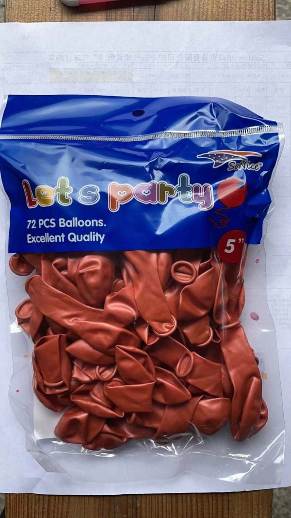 5″ Latex Balloons 72pcs, rose gold