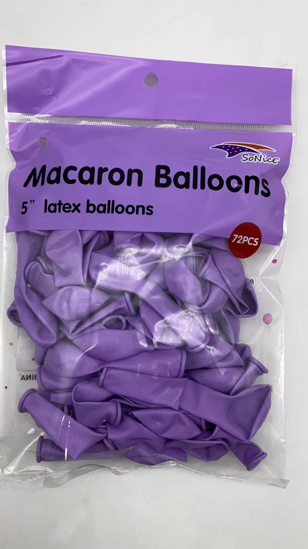 5" Latex Balloons 72 pcs, Macaron lavender