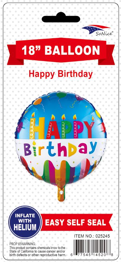 18″Mylar Balloons  HAPPY BIRTHDAY candle