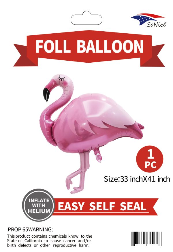 Themed Mylar Balloon 1pcs Aloha Flamingo