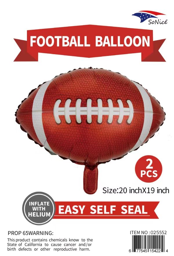 Themed Mylar Balloon 2pcs Football