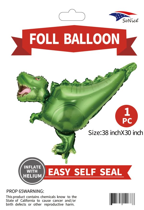 Themed Mylar Balloon 1pcs Dinosaur Shape