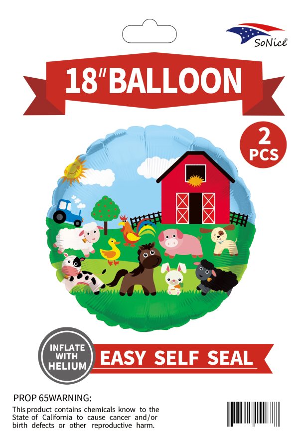 Themed Mylar Balloon 2pcs Farm