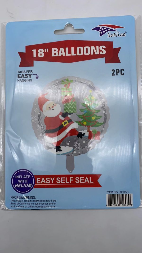 Themed Mylar Balloon 2pcs Merry Christmas