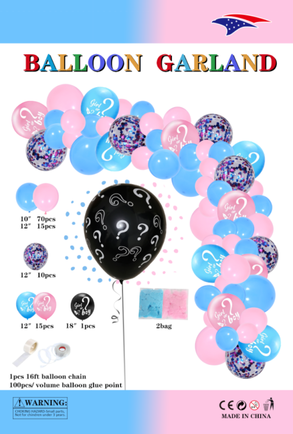 Themed Balloon Garland kit, Gender Reveal