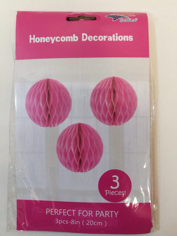 Honeycombs set 3pcs, fuchsia