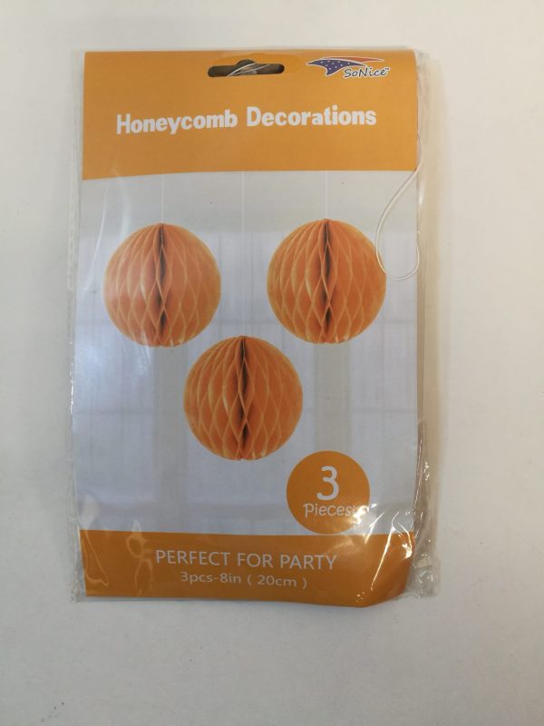 Honeycombs set 3pcs, orange