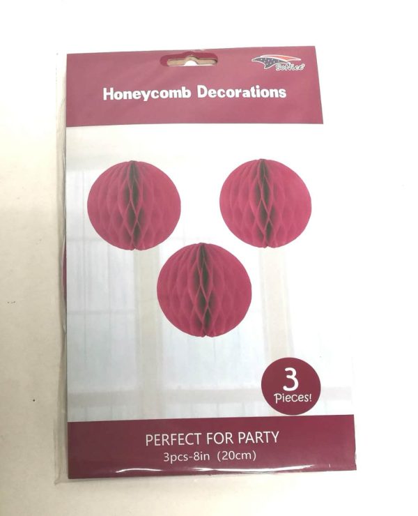 Honeycombs set 3pcs, burgundy