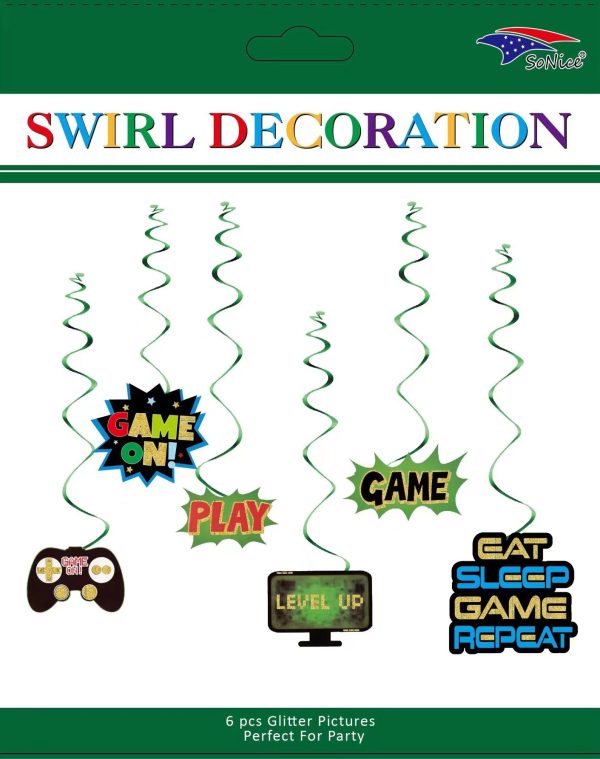 Themed Decoration Swirls 6 CT, Game On