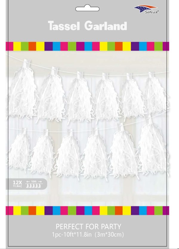 Tassel Garland by colors, white