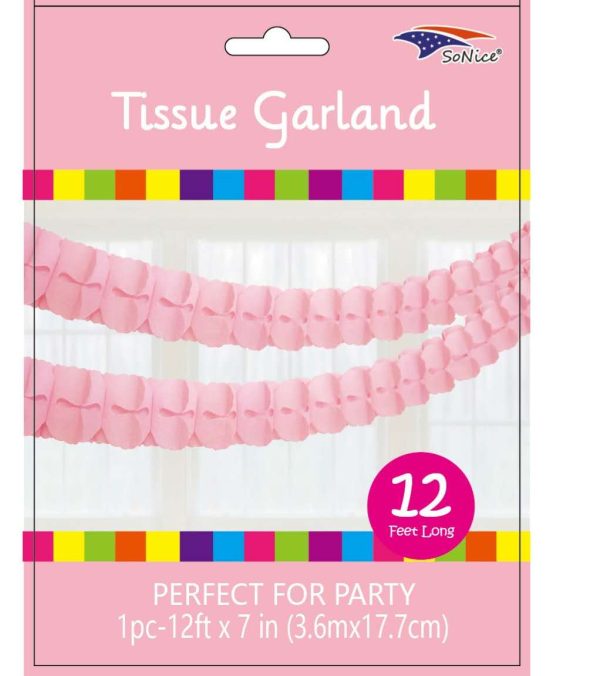 4 Leaves Tissue  Garland , L/pink