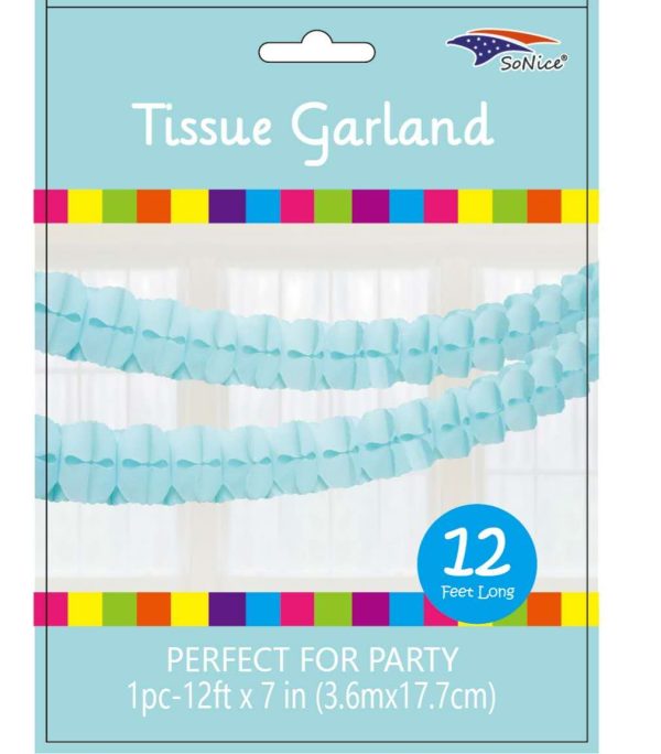 4 Leaves Tissue  Garland , L/blue