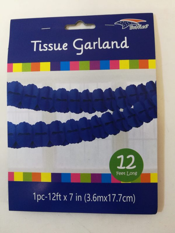 4 Leaves Tissue  Garland , R/blue