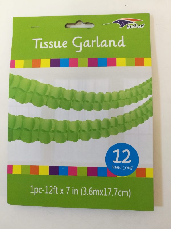 4 Leaves Tissue  Garland , L/green