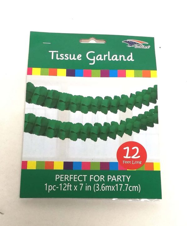 4 Leaves Tissue  Garland , Emerald