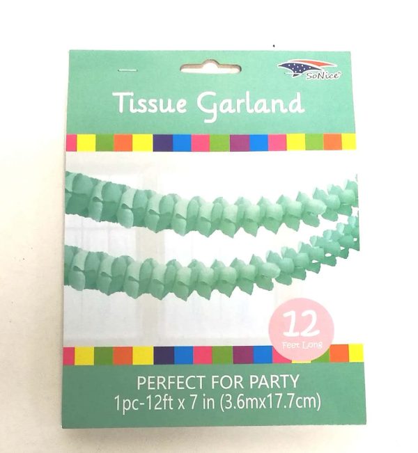 4 Leaves Tissue  Garland , Mint