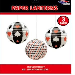 12" Themed Lanterns 3pcs CASINO