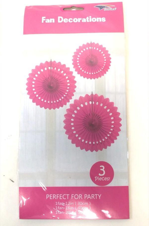 Tissue Paper Fans, fuchsia