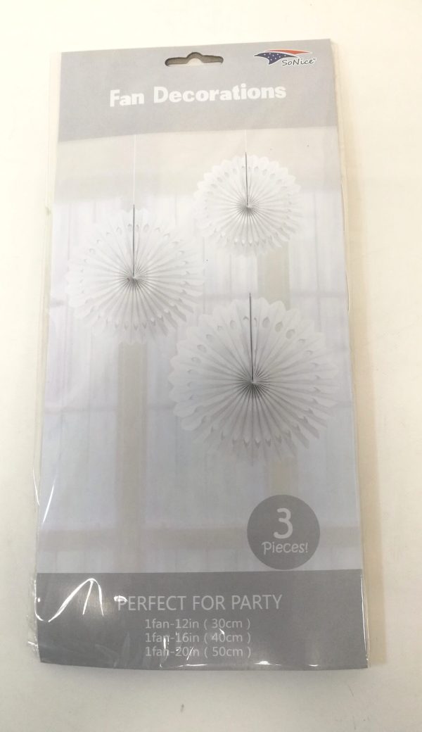 Tissue Paper Fans, white