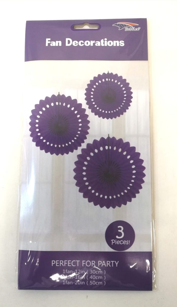 Tissue Paper Fans, purple