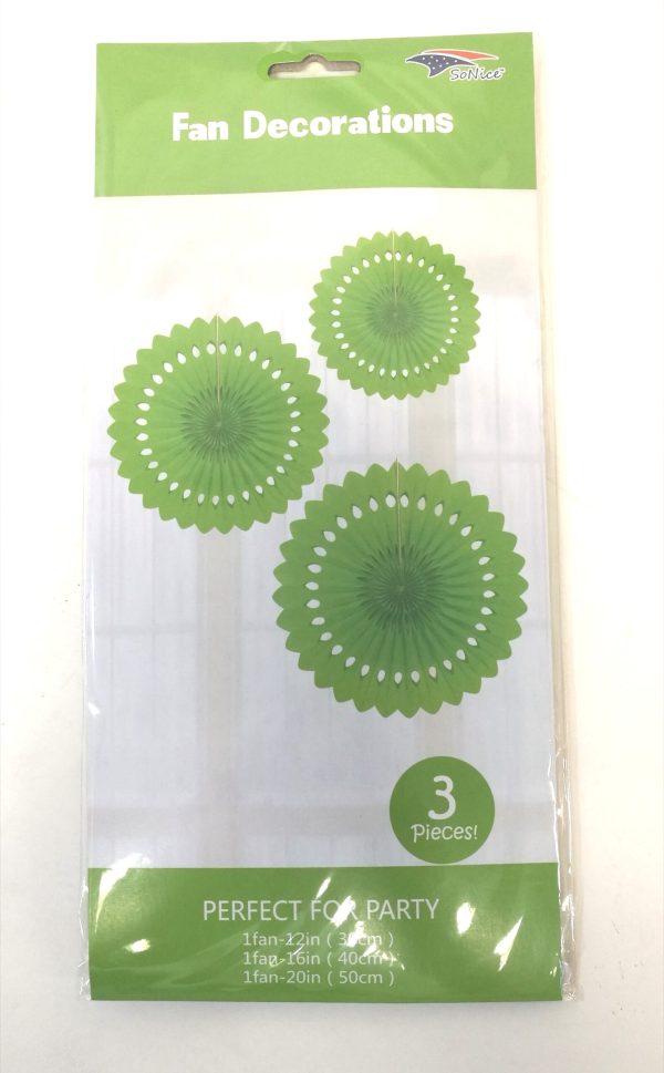 Tissue Paper Fans, lime green