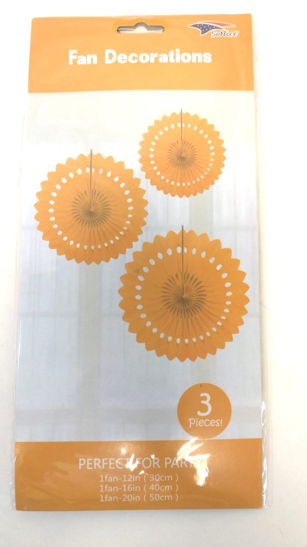 Tissue Paper Fans, orange