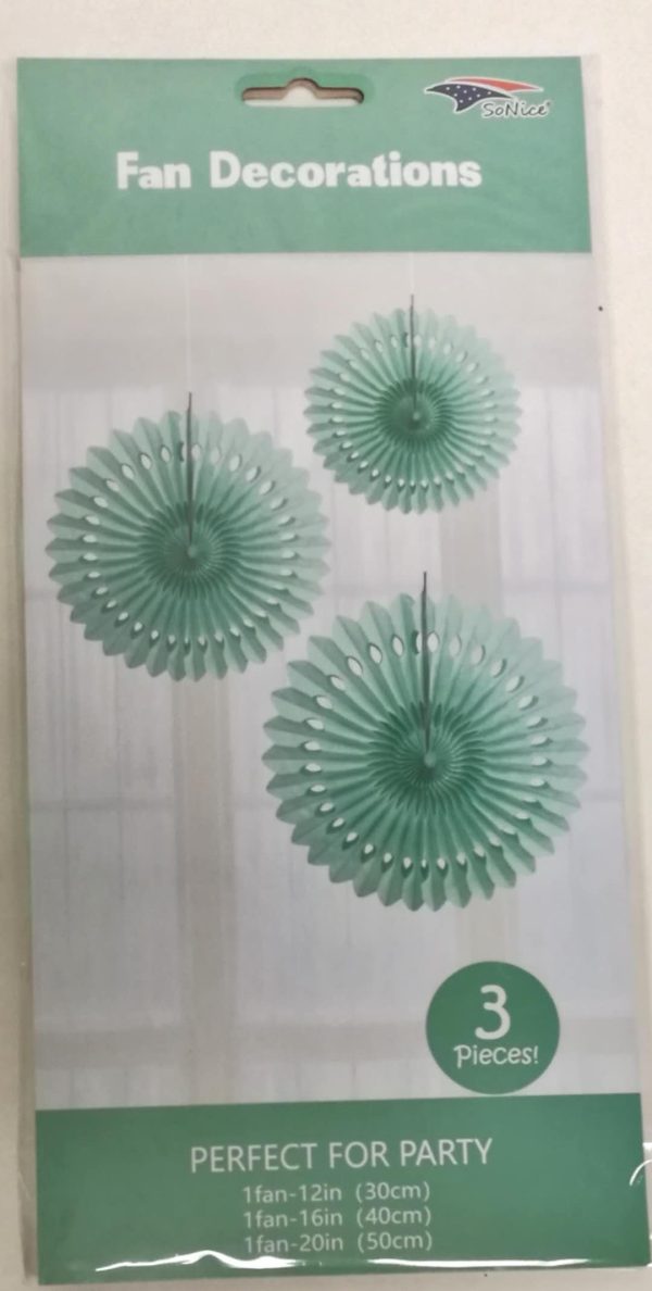 Tissue Paper Fans, mint