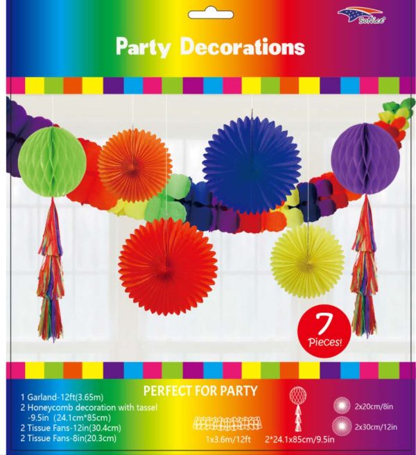 7Pcs Party Decorations Package , multi colors