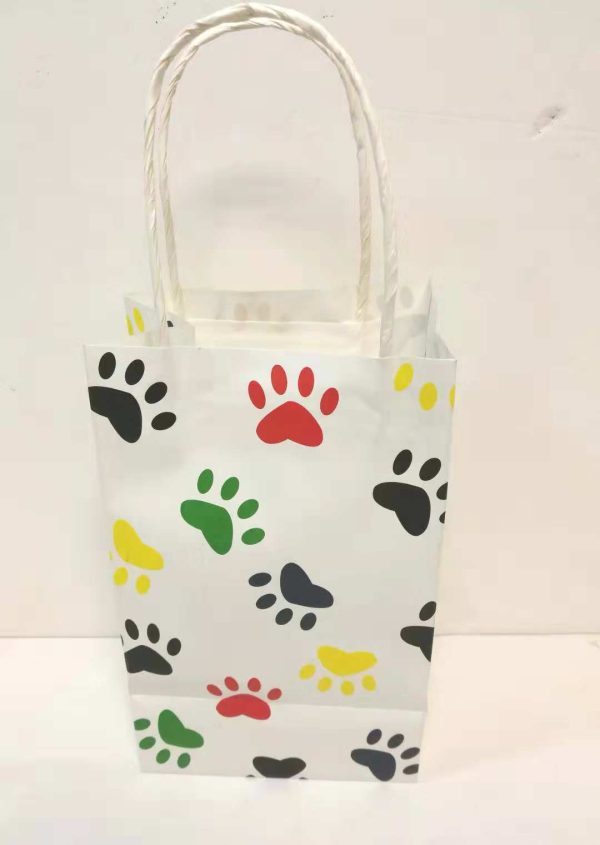 Themed Craft Bags,  Pack of 12  Dog Paws Multi colors