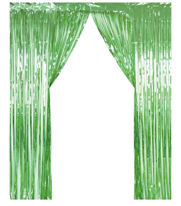 Metallic Fringe Curtain, Lime Green