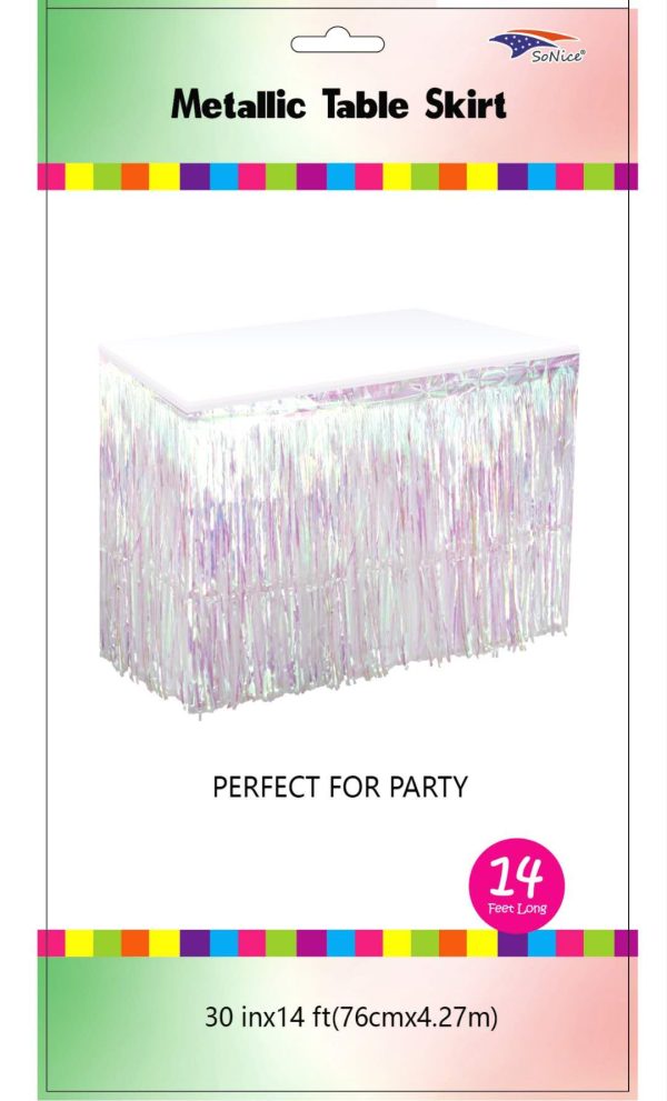 Metallic Table Skirt, Iridescent