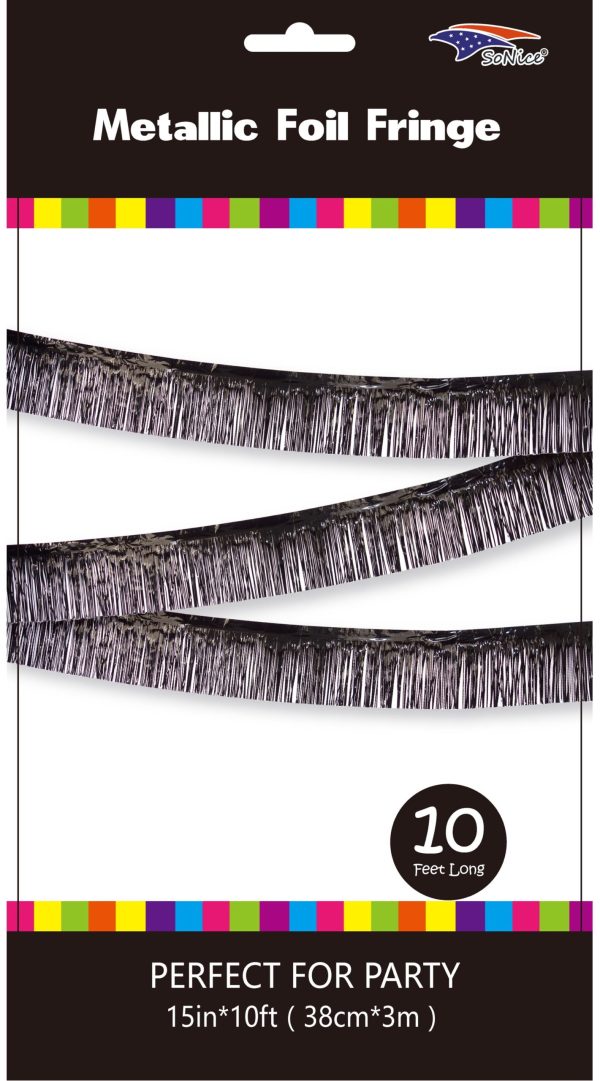 Metallic Fringe Banner, black