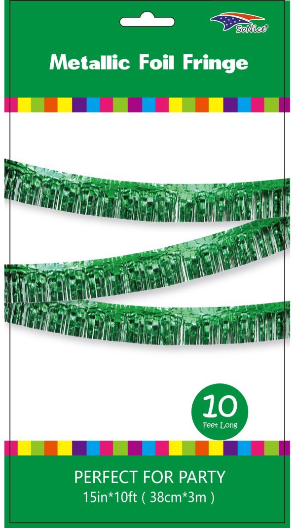 Metallic Fringe Banner, emerald