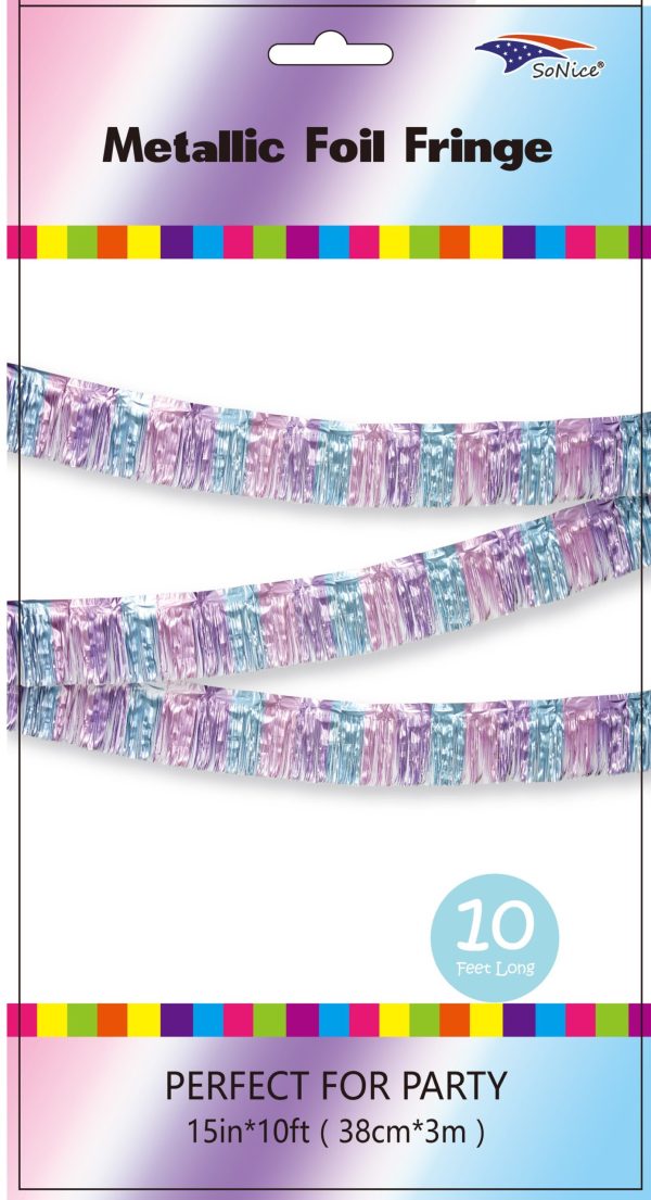 Metallic Fringe Banner, pastel