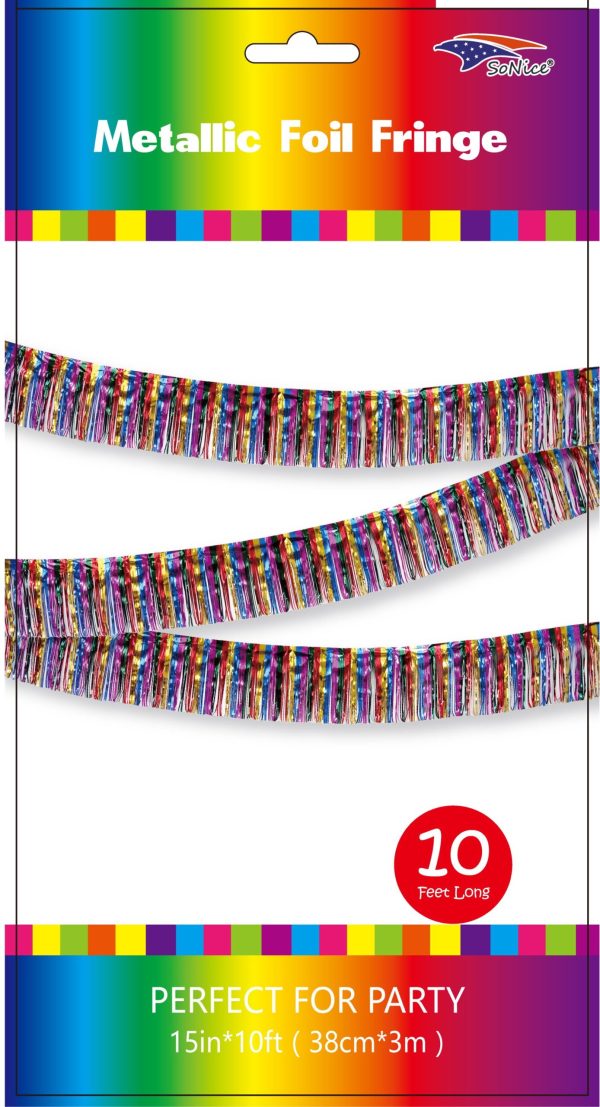 Metallic Fringe Banner, multi colors