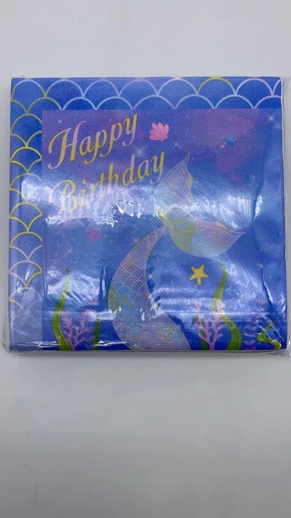 Themed Paper Napkins, 24CT Mermaid