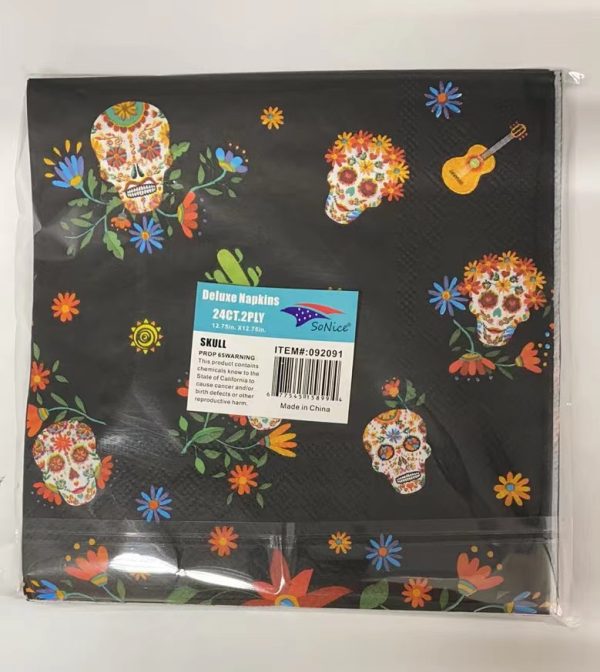 Themed Paper Napkins, 24CT Day of Dead/ Dias de Muetos