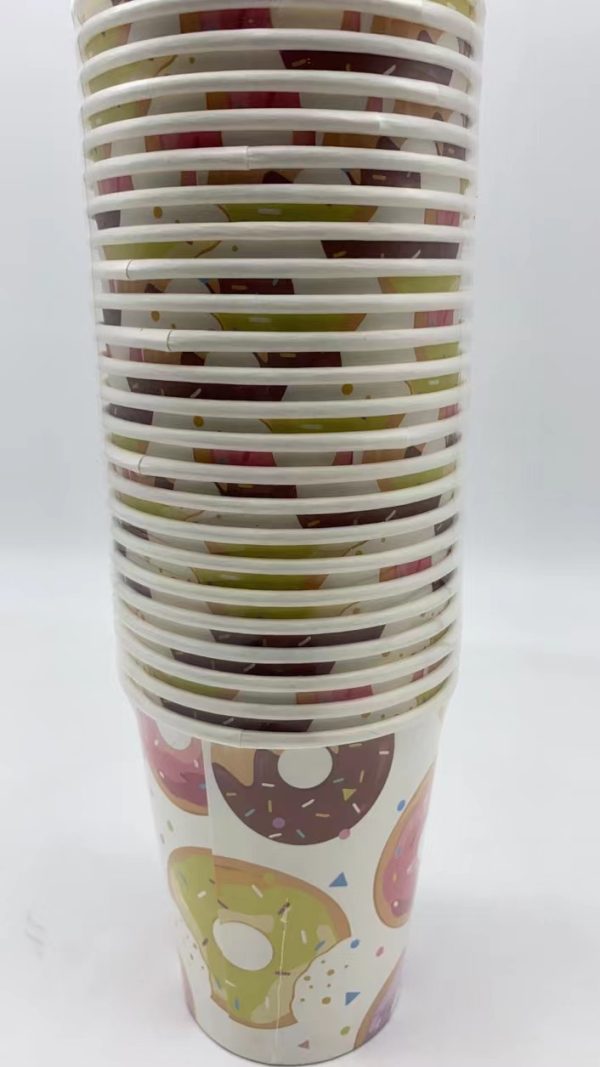 9OZ Themed Paper Cups 24 CT  Donut