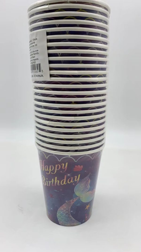 9OZ Themed Paper Cups 24 CT  Mermaid