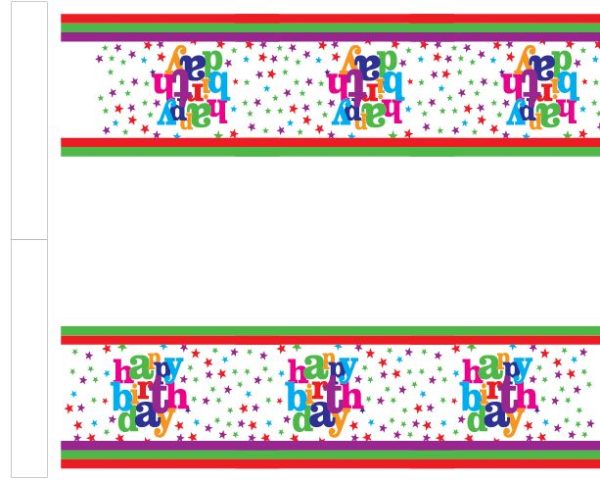 Printed Table Cover Happy Birthday Multi-color