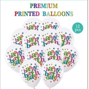 happy birthday printed balloons