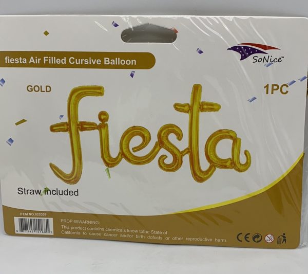 Cursive Balloon banner, Fiesta gold